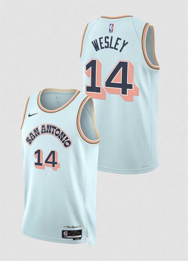 Men's San Antonio Spurs #14 Blake Wesley Light Blue 2024-25 City Edition Stitched Jersey Dzhi,We sell and wholesale Men's San Antonio Spurs #14 Blake Wesley Light Blue 2024-25 City Edition Stitched Jersey Dzhi on line form chian!